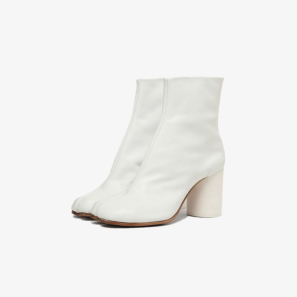 Women’s White Tabi Split-Toe Boots