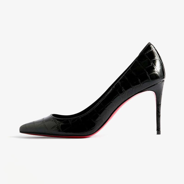 Croc-Effect Patent Leather Pumps 80 mm