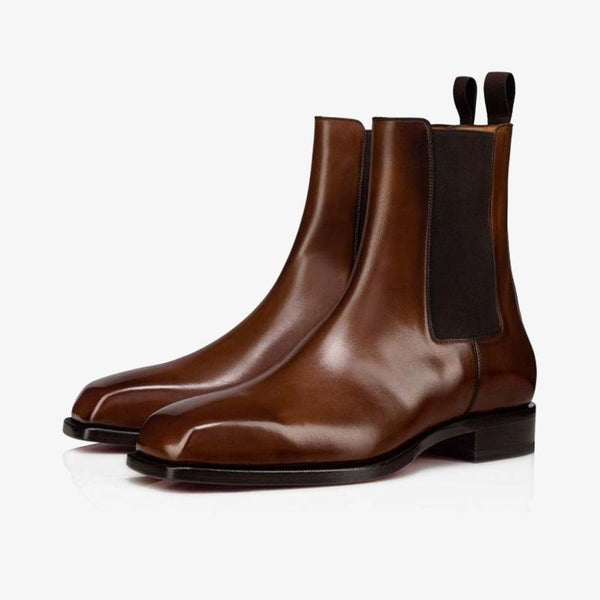 Havane Brown Calf Leather Ankle Boot