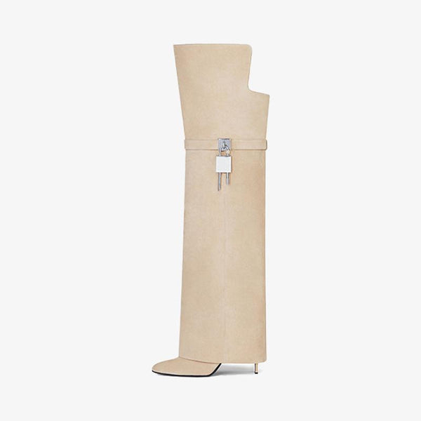 Elegant Beige Over-the-Knee Boots - Arno Conti Shoe