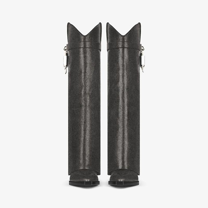 Chic Black Calfskin High Boots - Arno Conti Shoe