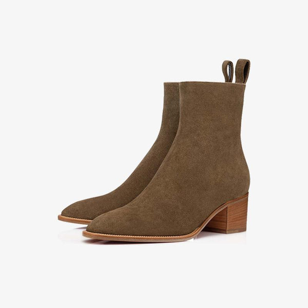 Suede Antelope-Inspired Ankle Boot