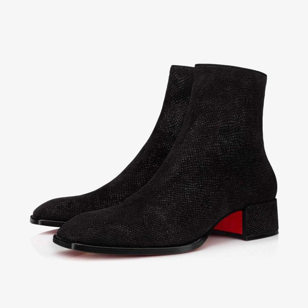 Black Fabric Ankle Boot