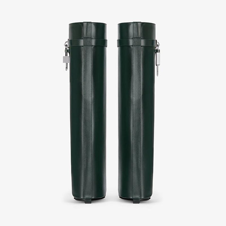 Elegant Green Calfskin High Boots - Arno Conti Shoe