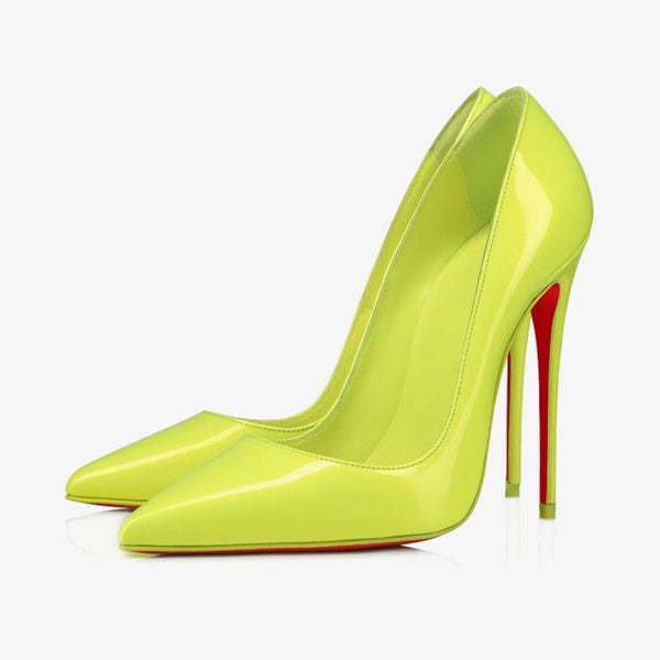 Fluo Yellow Patent Leather 120mm Pumps