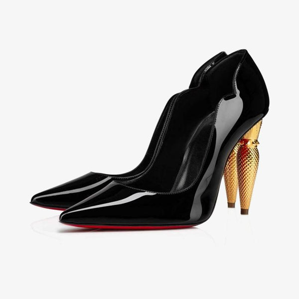 Black Patent Leather Pump with 100 mm